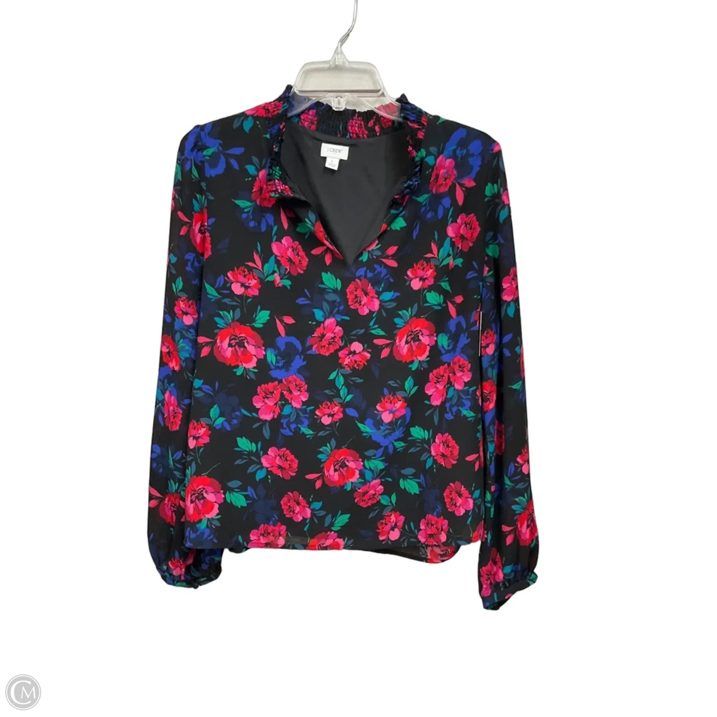 Blouse Long Sleeve By J. Crew In Floral Print, Size: L