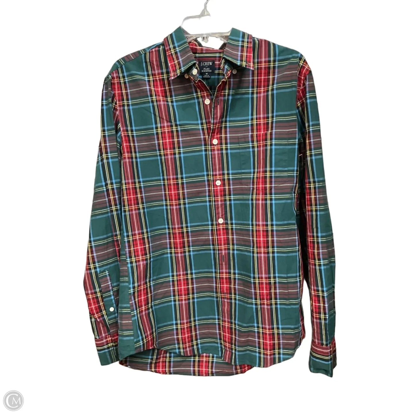 Top Long Sleeve By J. Crew In Plaid Pattern, Size: M