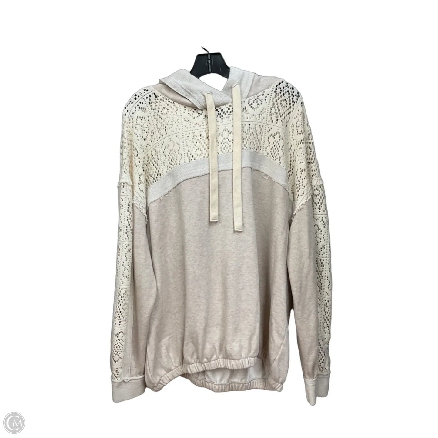 Sweatshirt Hoodie By Gimmicks In Beige, Size: Xl