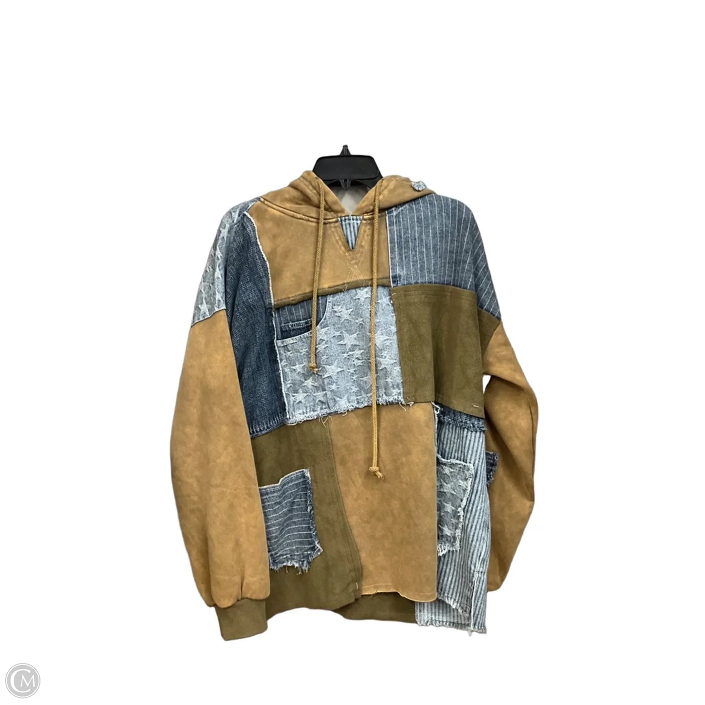 Sweatshirt Hoodie By Oli & Hali In Blue & Brown, Size: M