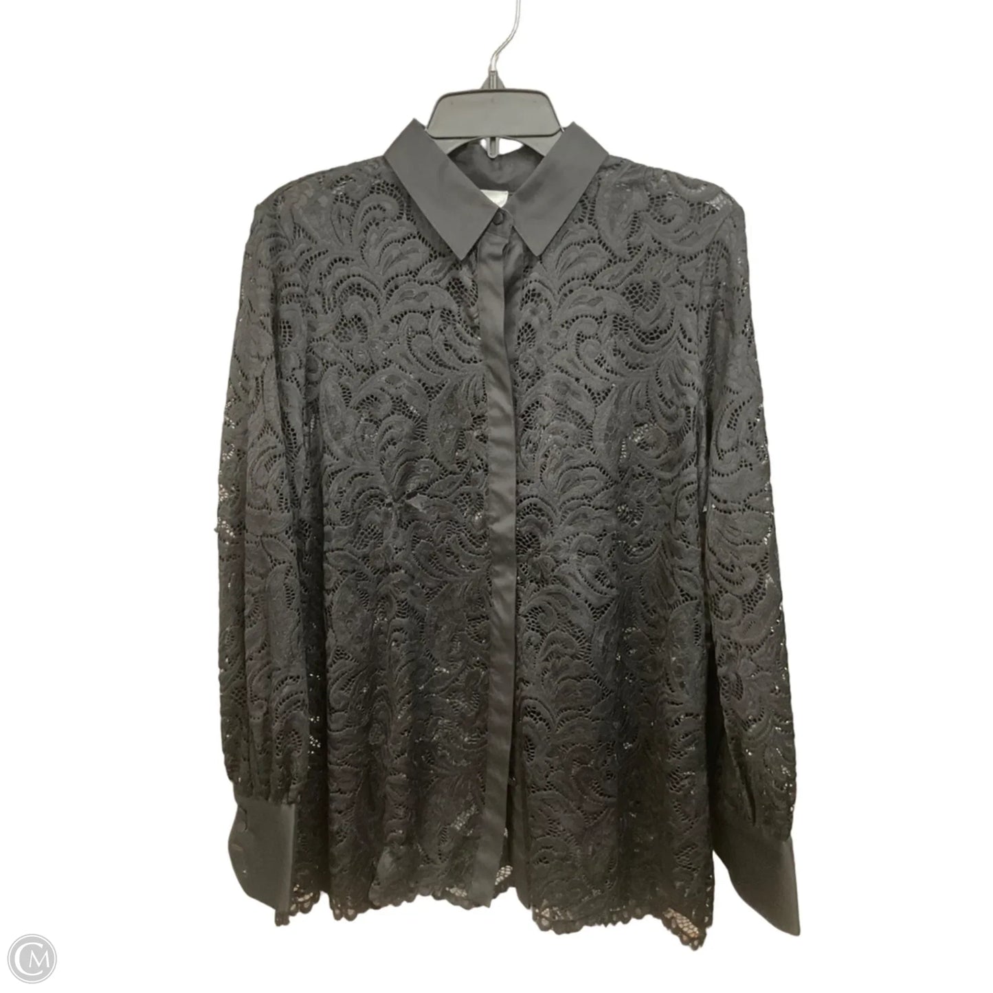 Blouse Long Sleeve By Chicos In Black, Size: M
