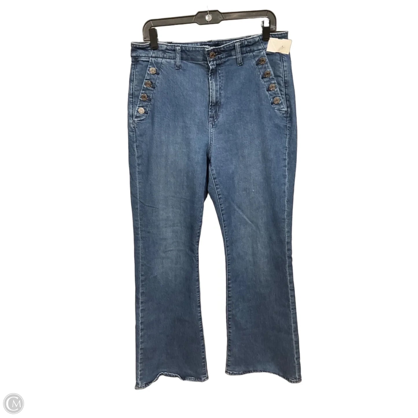 Jeans Flared By Gap In Blue Denim, Size: 14