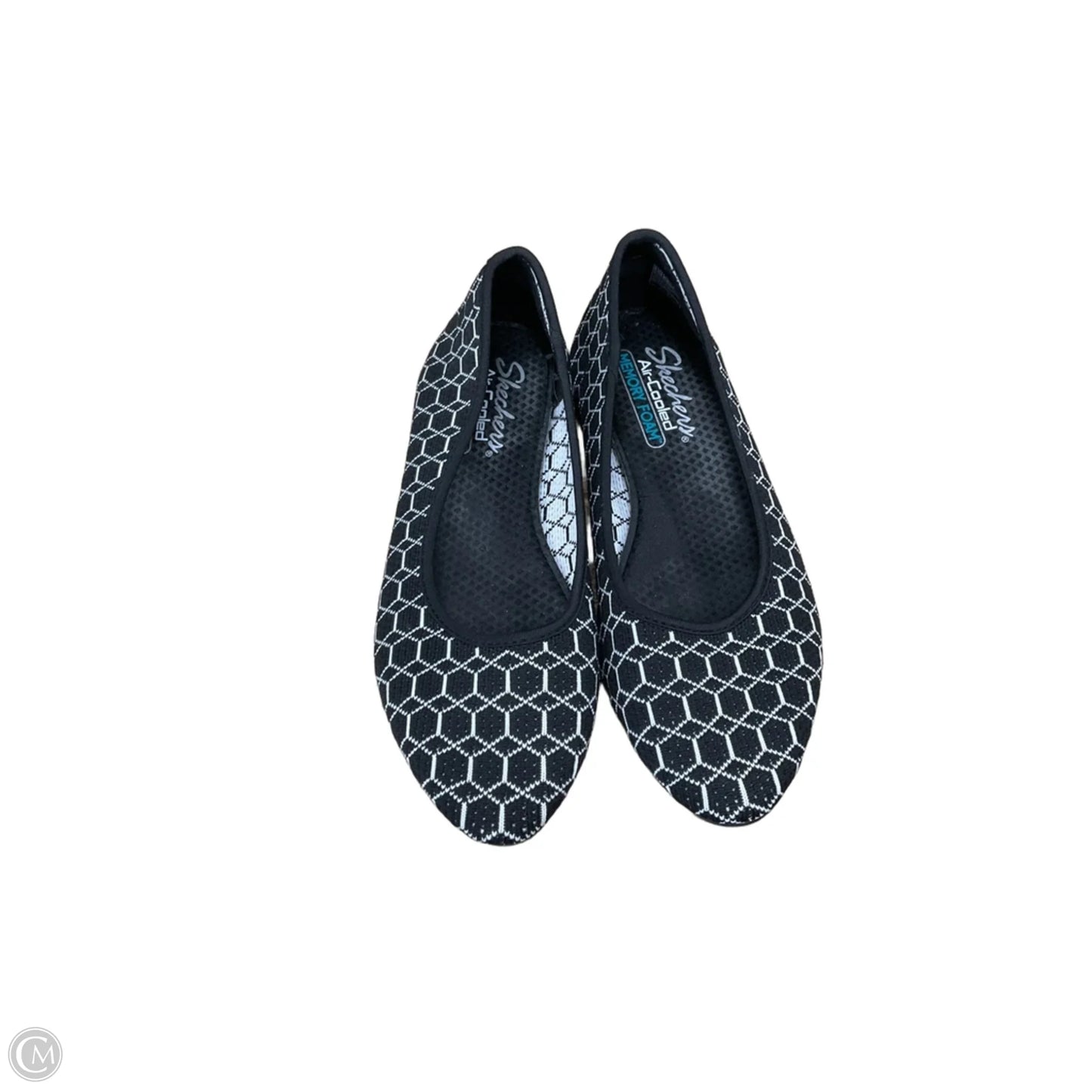 Shoes Flats By Skechers In Black & White, Size: 8.5