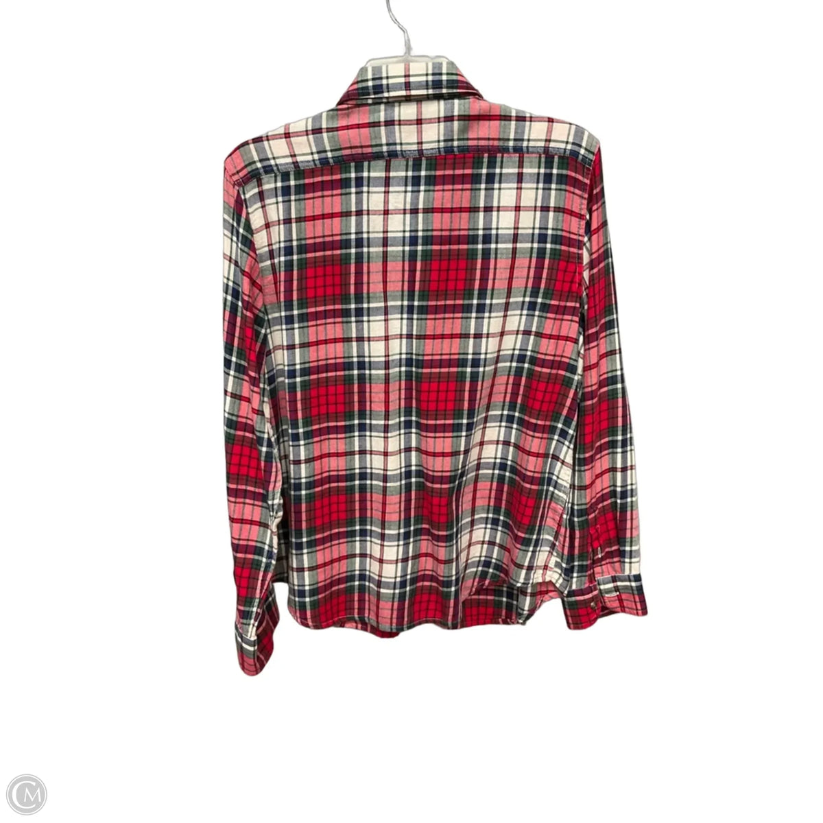 Top Long Sleeve By Chaps In Plaid Pattern, Size: Xlp