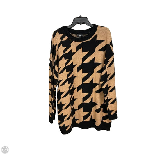 Sweater By Express In Black & Tan, Size: L