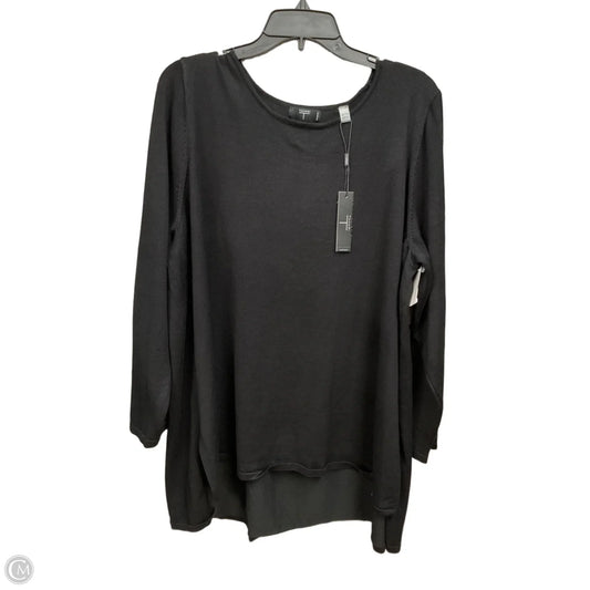 Top Long Sleeve By Tahari In Black, Size: 2x