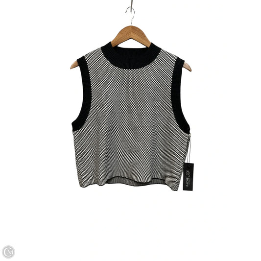 Vest Sweater By Rachel Zoe In Checkered Pattern, Size: Xl