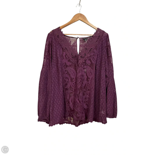 Blouse 3/4 Sleeve By Torrid In Purple, Size: 2x