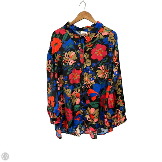 Blouse Long Sleeve By Hayden La In Floral Print, Size: 1x