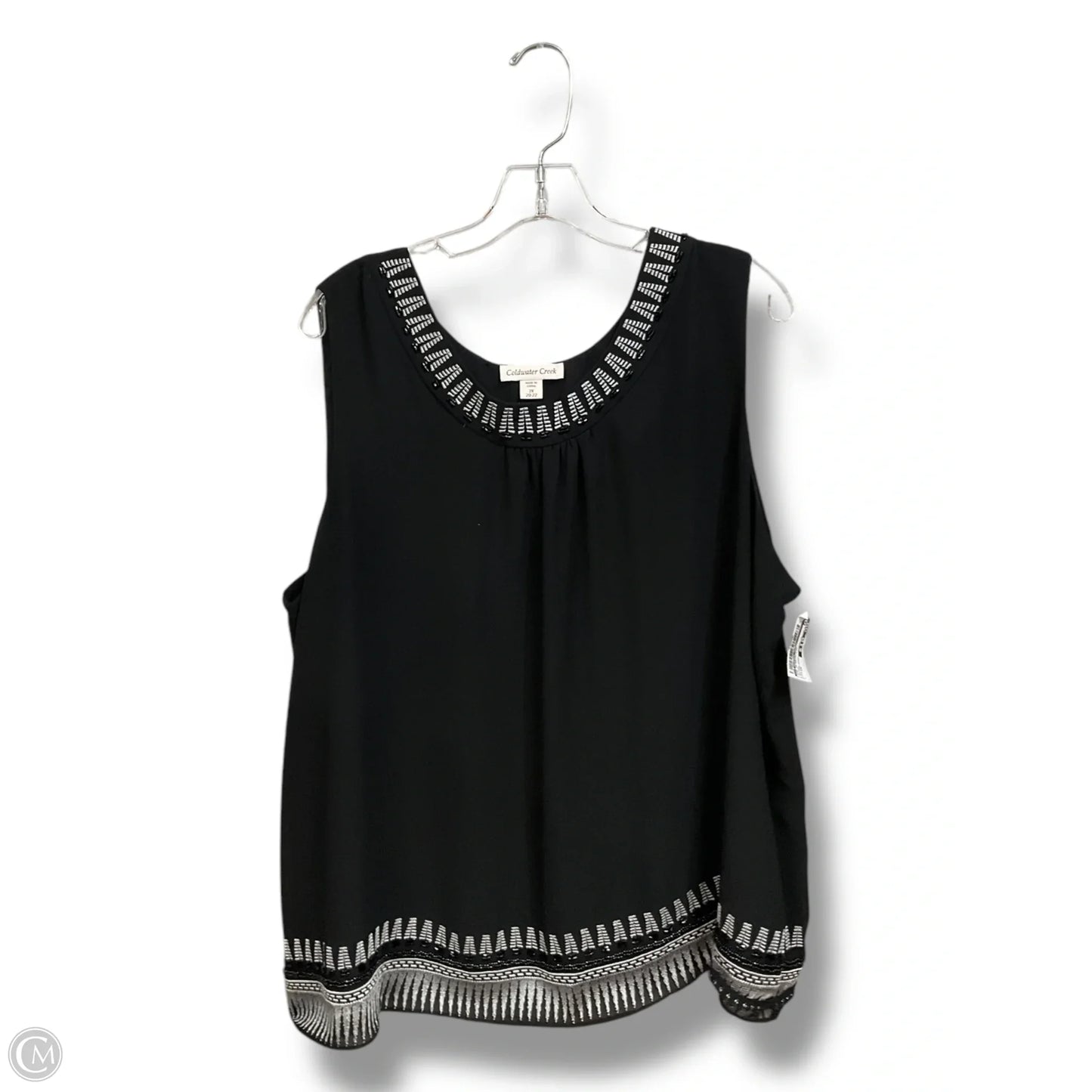 Top Sleeveless By Coldwater Creek In Black, Size: 2x