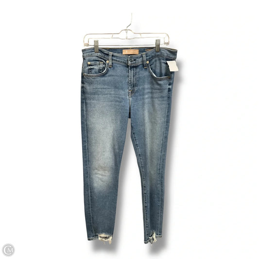 Jeans Skinny By 7 For All Mankind In Blue Denim, Size: 6