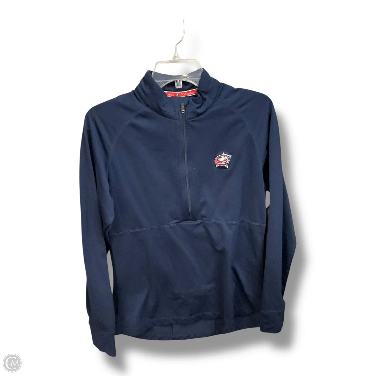 Athletic Top Long Sleeve Collar By Cmc In Navy, Size: M