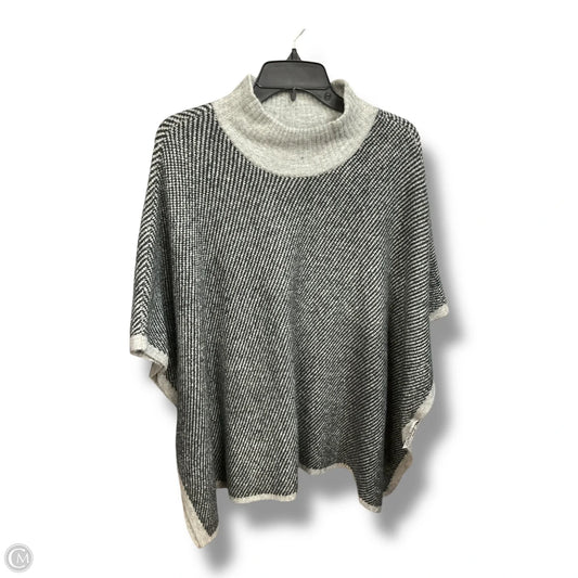 Poncho By Ann Taylor In Black & Grey, Size: M