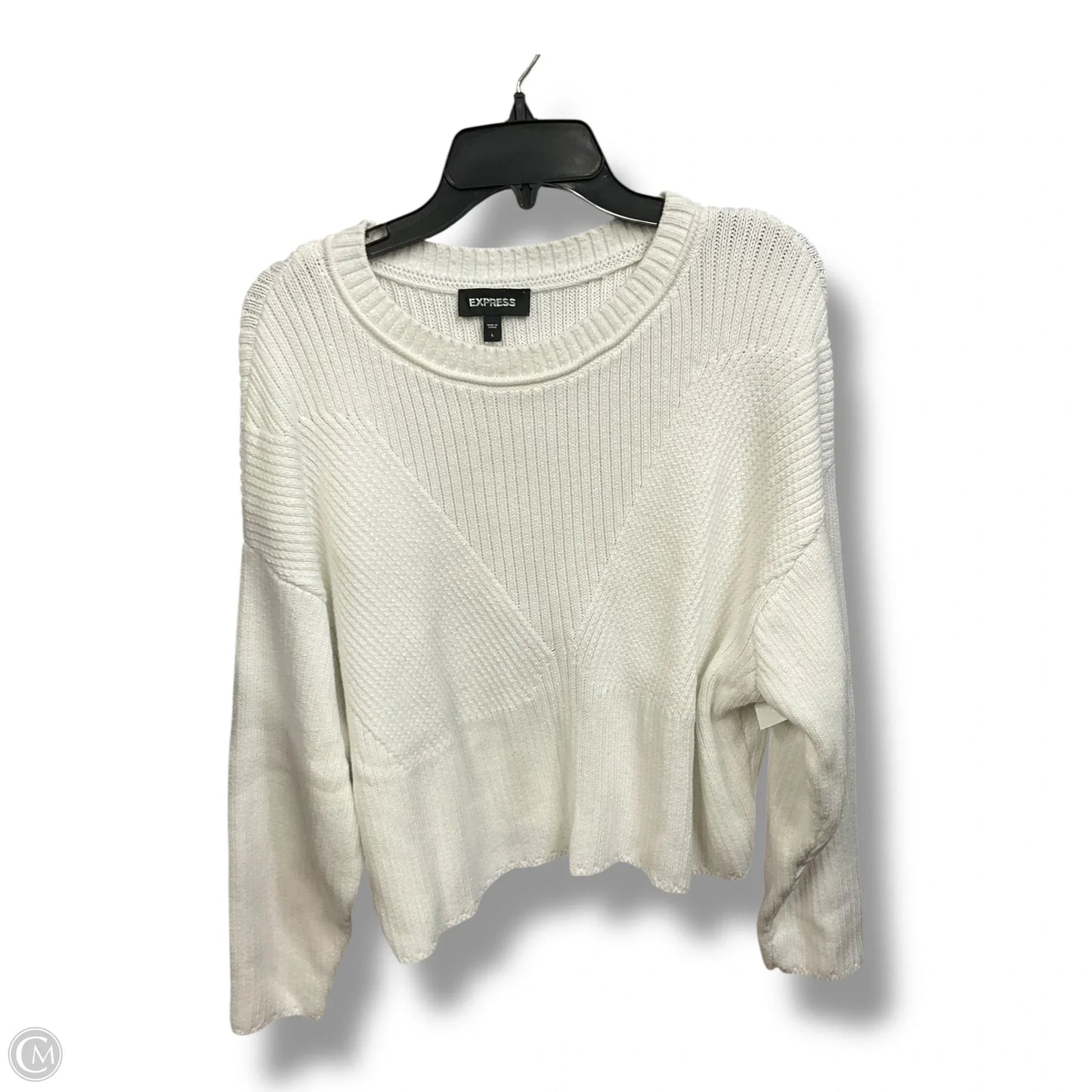 Sweater By Express In White, Size: L