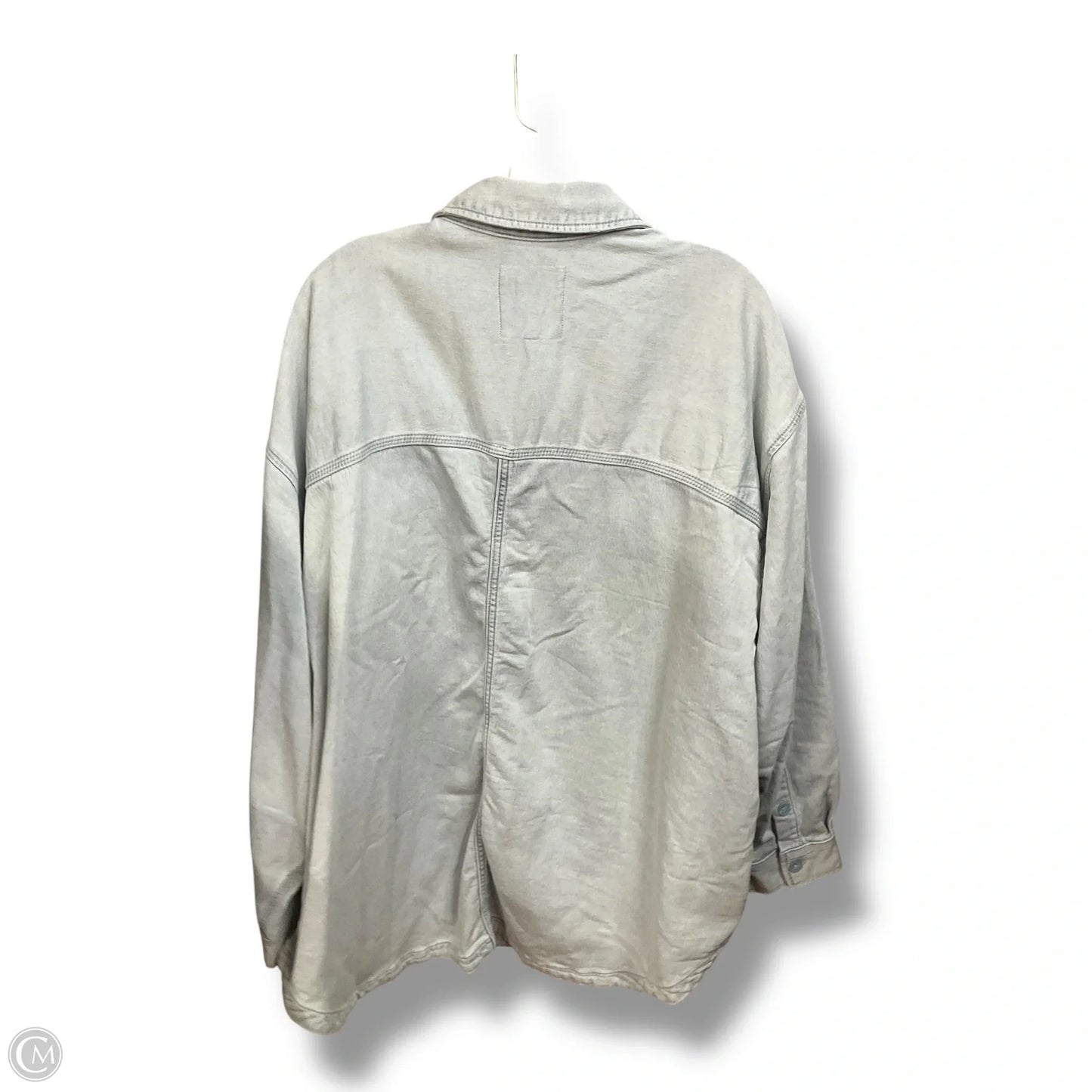 Top Long Sleeve By American Eagle In Blue Denim, Size: Xxl