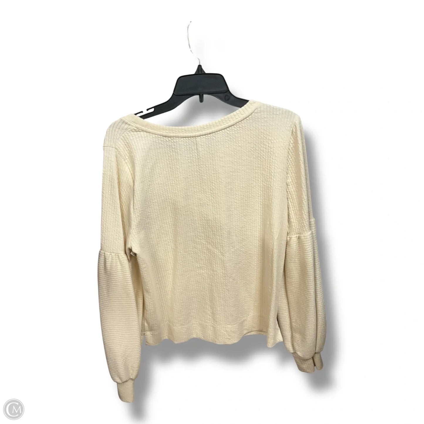 Top Long Sleeve By Anthropologie In Cream, Size: L