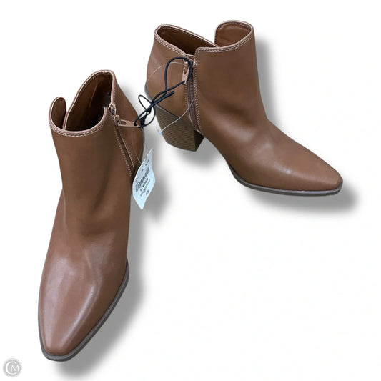 Boots Ankle Heels By Ana In Brown, Size: 9.5