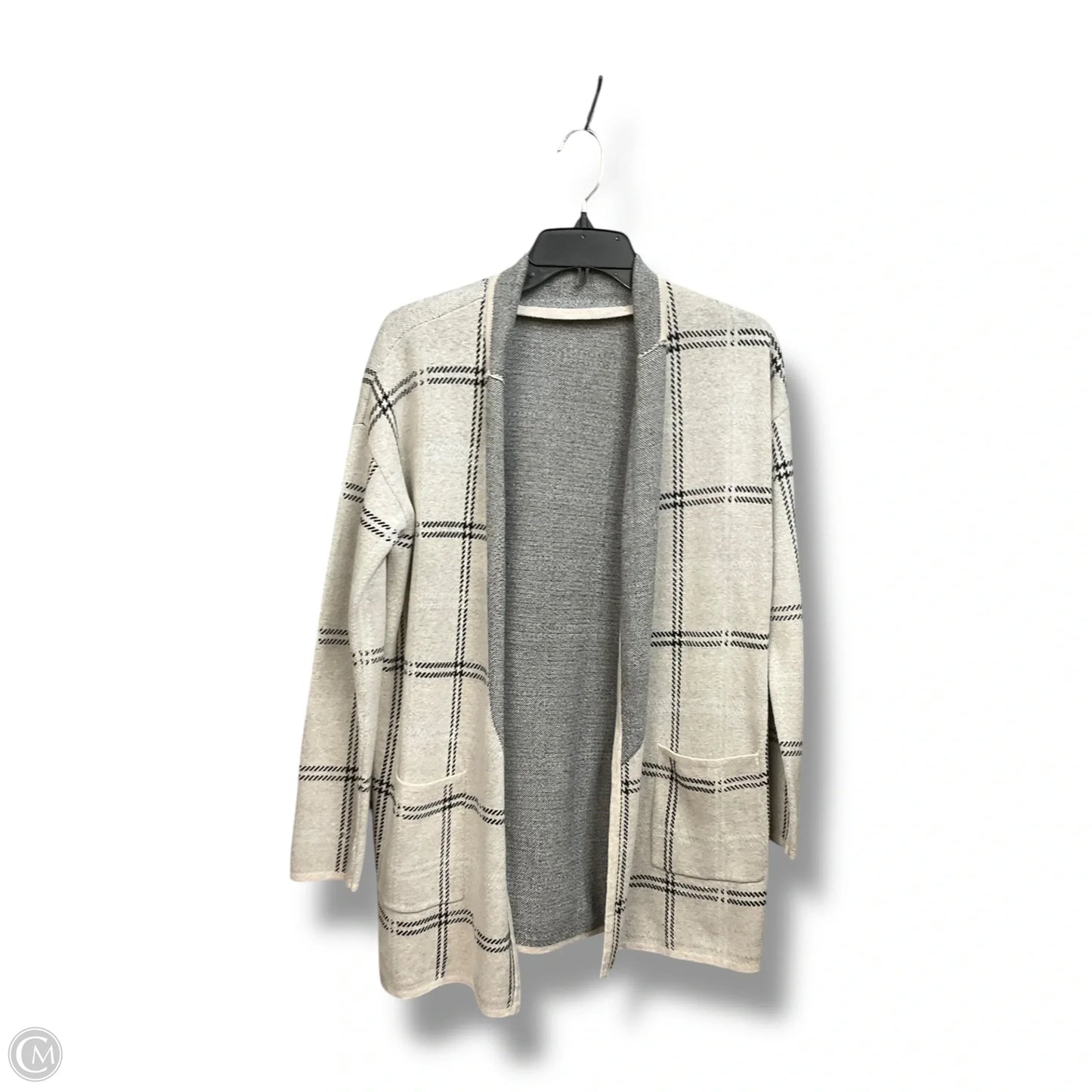 Cardigan By Loft In Black & Cream, Size: S