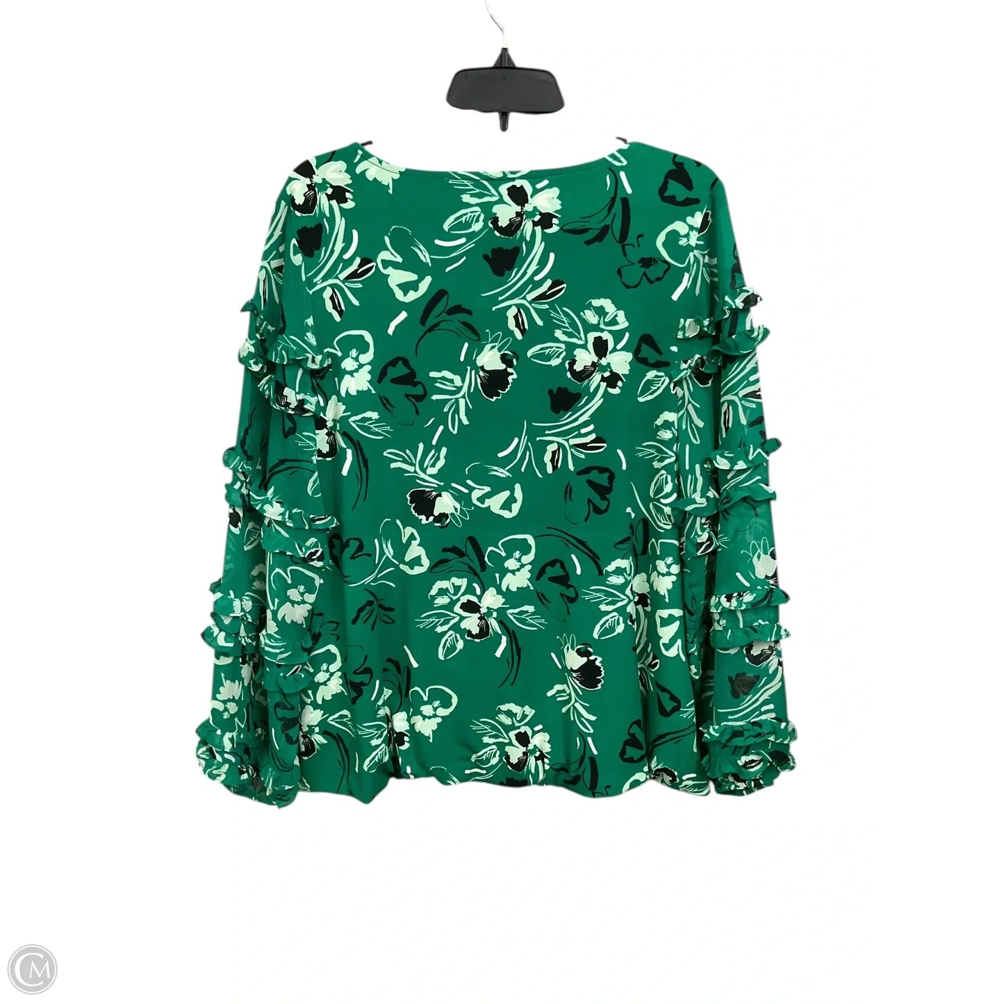Blouse 3/4 Sleeve By Alfani In Green, Size: 1x