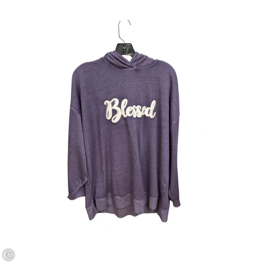 Sweatshirt Hoodie By Lane Bryant In Purple, Size: 2x