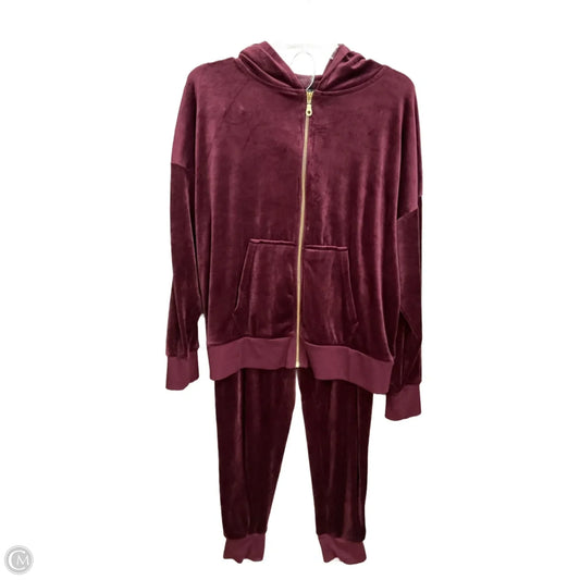 Lounge Set Pants By Felina In Maroon, Size: Xl