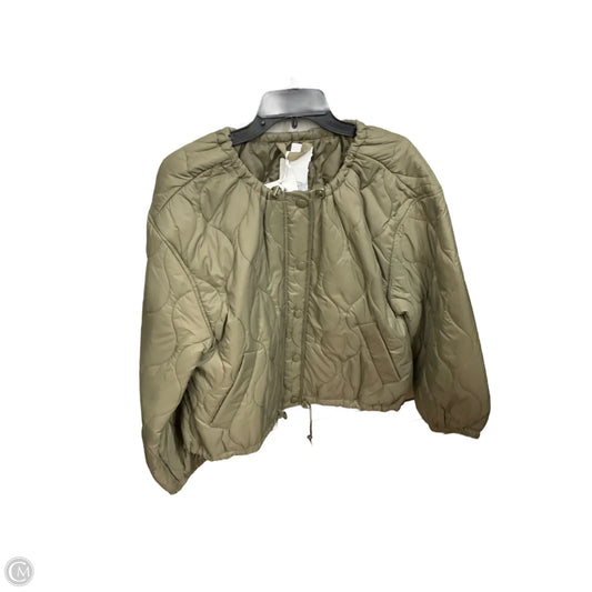 Jacket Puffer & Quilted By Free Assembly In Green, Size: M