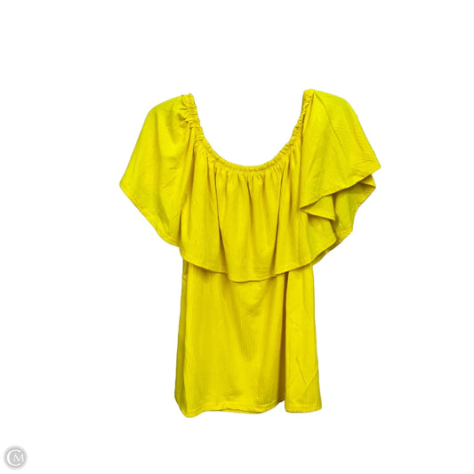 Top Short Sleeve By Ashley Stewart In Yellow, Size: 3x