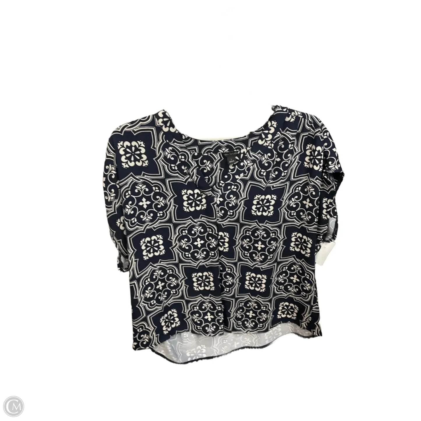 Top Sleeveless By Ann Taylor In Blue & White, Size: L