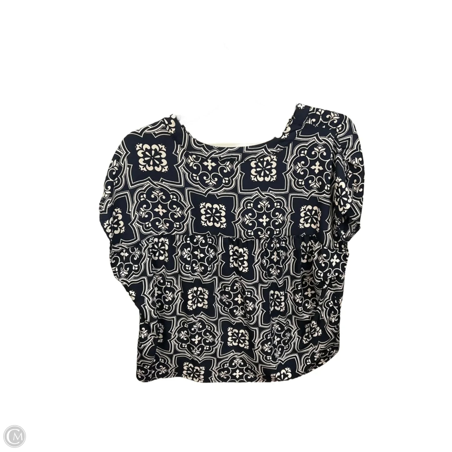 Top Sleeveless By Ann Taylor In Blue & White, Size: L