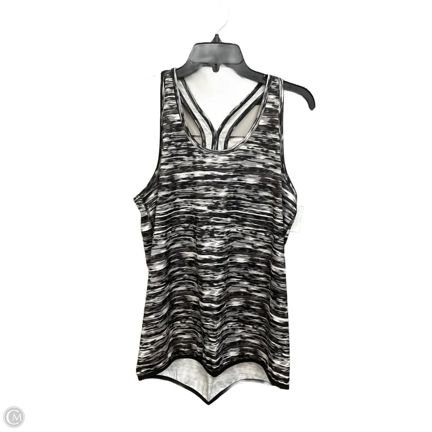 Athletic Tank Top By Tek Gear In Black & White, Size: L