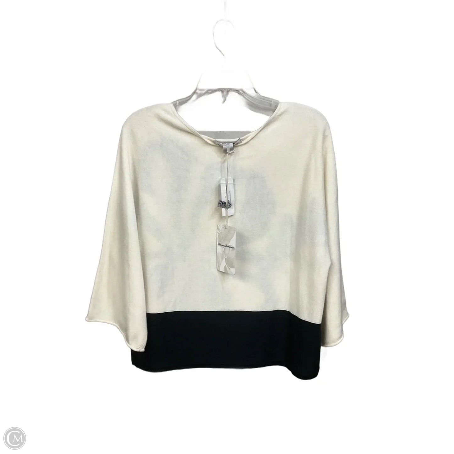Top Long Sleeve By Tommy Bahama In Black & Cream, Size: Xs