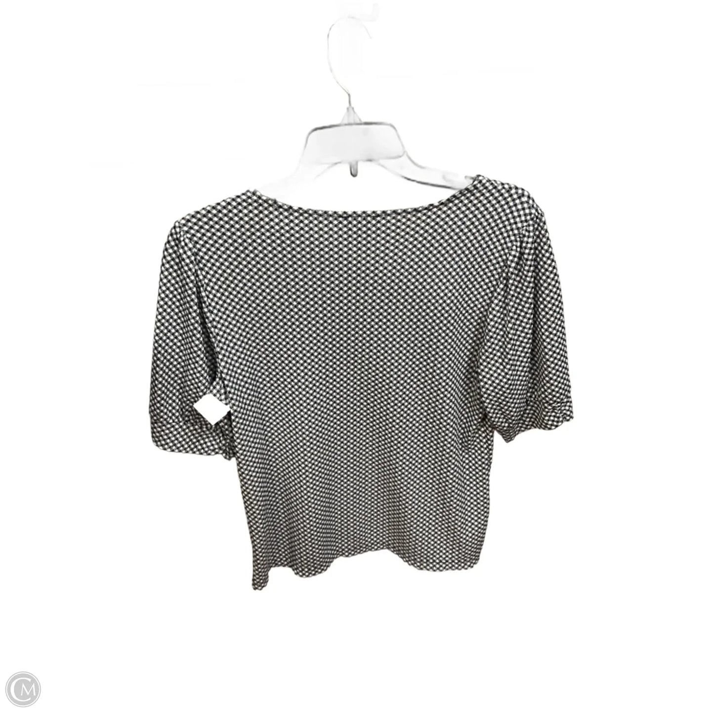 Top Short Sleeve By Ann Taylor In Checkered Pattern, Size: M