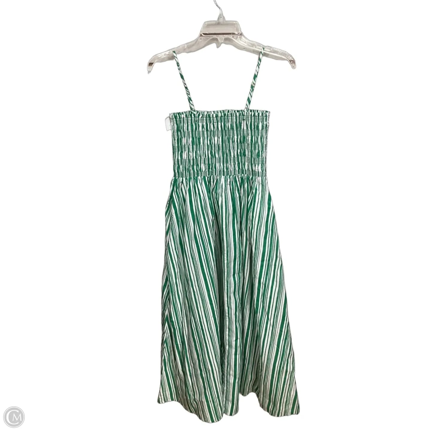 Dress Casual Midi By Loft In Green & White, Size: Xs