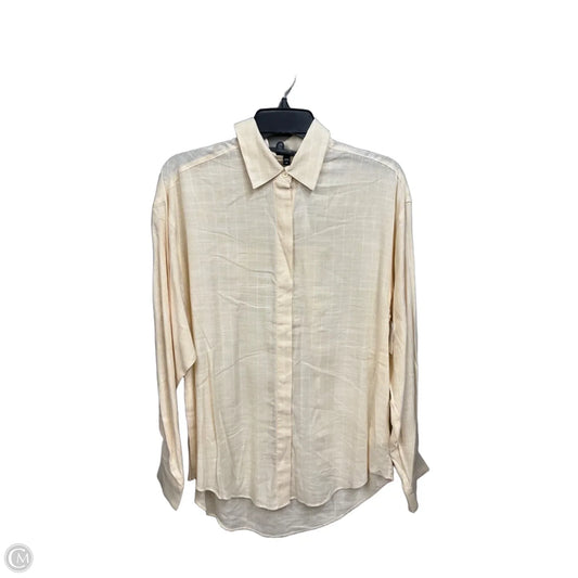 Blouse Long Sleeve By Express In Yellow, Size: Xs