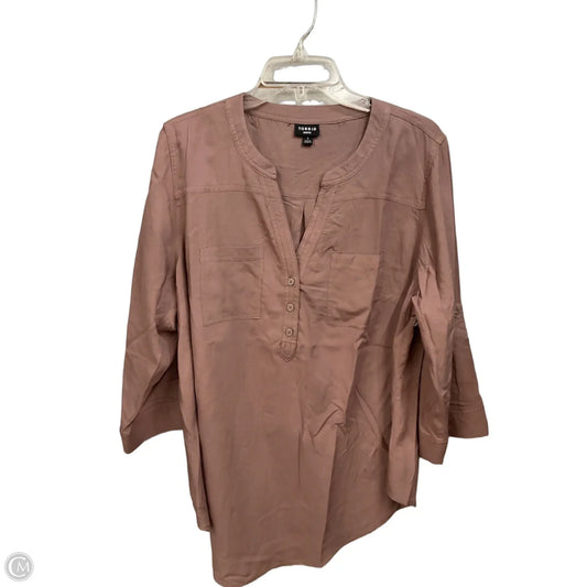 Top 3/4 Sleeve By Torrid In Taupe, Size: 1x