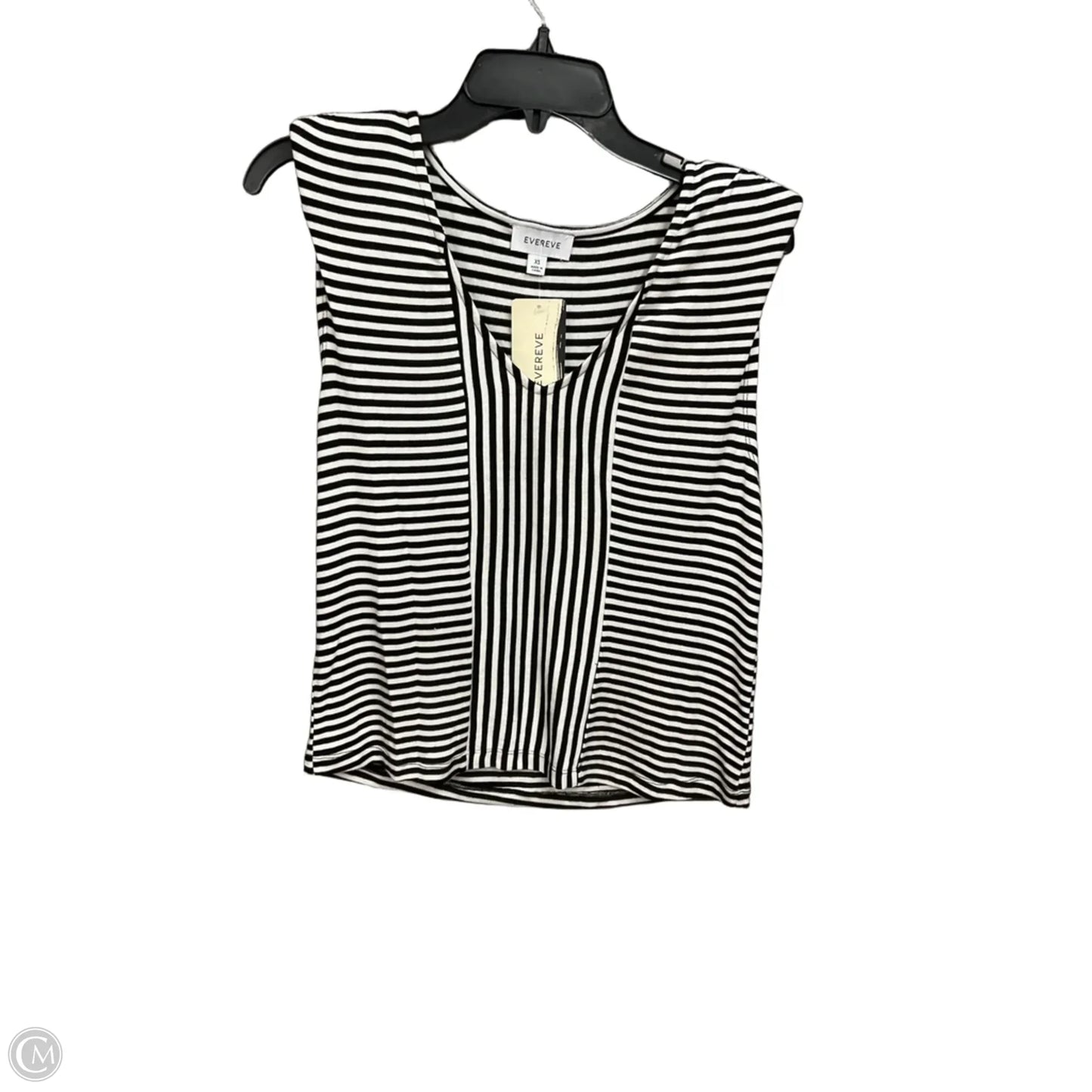 Top Sleeveless By Evereve In Black & White, Size: Xs
