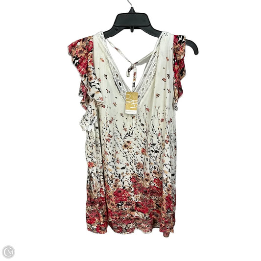 Top Sleeveless By Suzanne Betro In Floral Print, Size: 3x