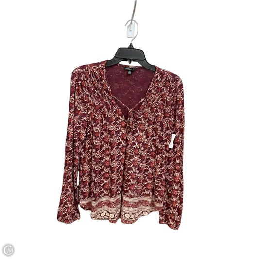 Top Long Sleeve By Lucky Brand In Red, Size: L