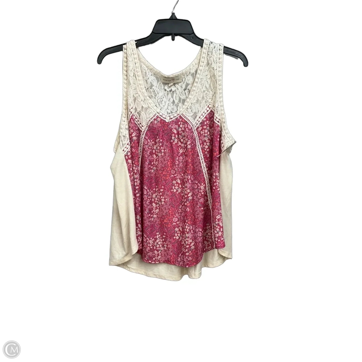 Top Sleeveless By Penelope Rose In Pink & White, Size: 2x