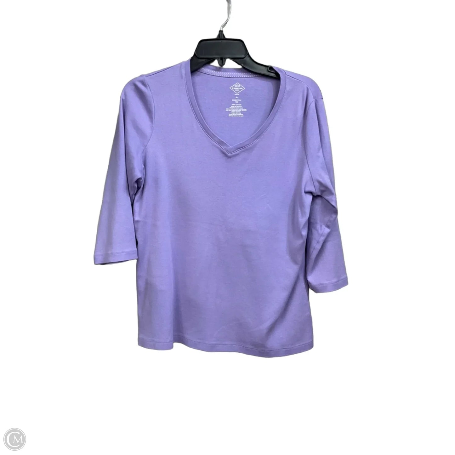 Top 3/4 Sleeve Basic By St Johns Bay In Purple, Size: L