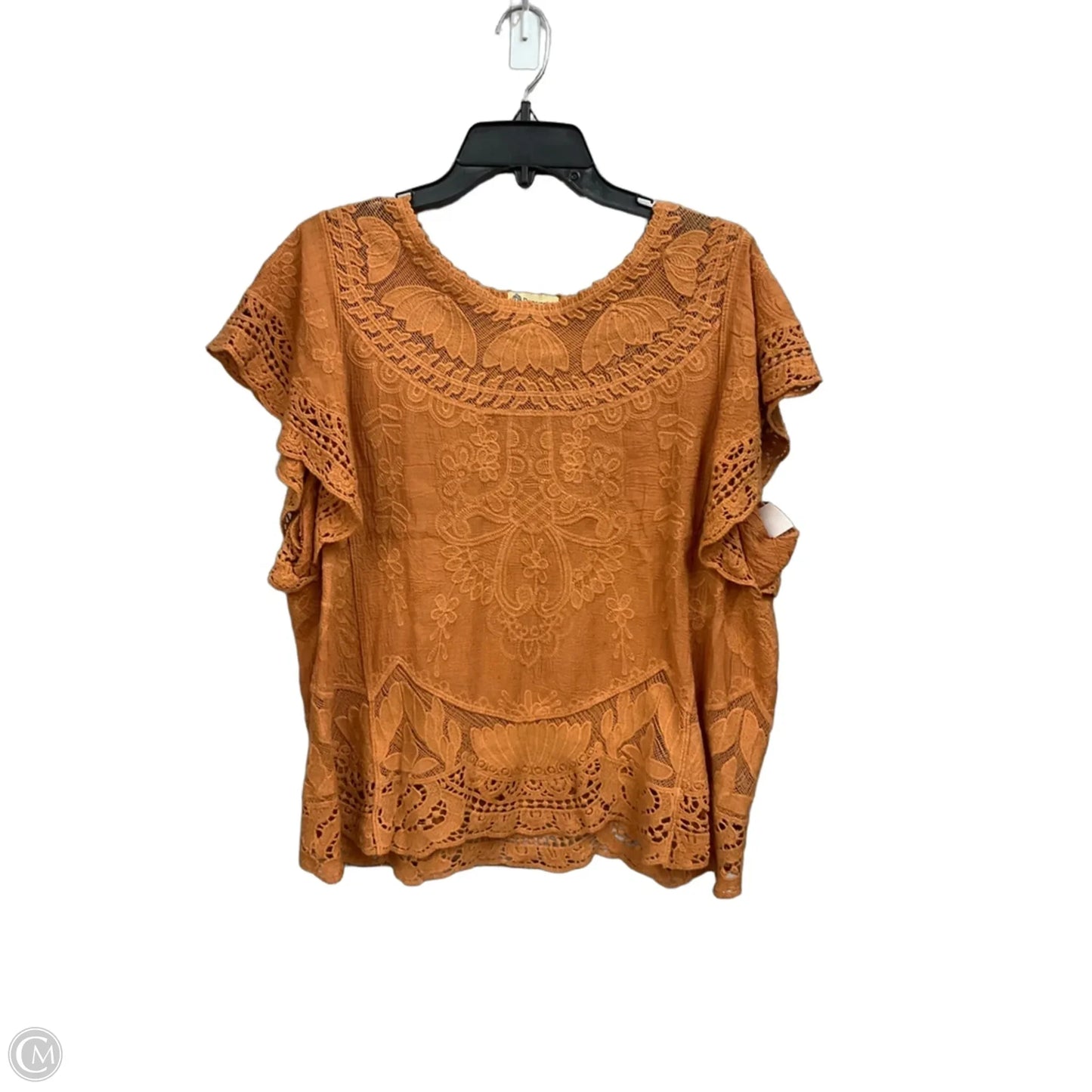 Top Short Sleeve By Democracy In Tan, Size: Xl