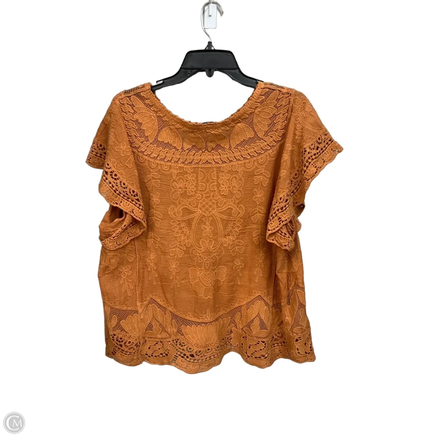 Top Short Sleeve By Democracy In Tan, Size: Xl