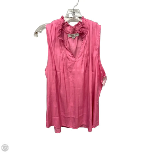 Blouse Sleeveless By Loft In Pink, Size: Xl