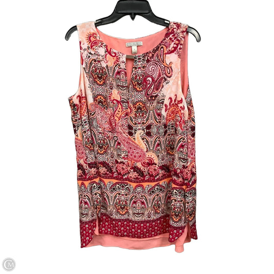 Top Sleeveless By Dana Buchman In Paisley Print, Size: L