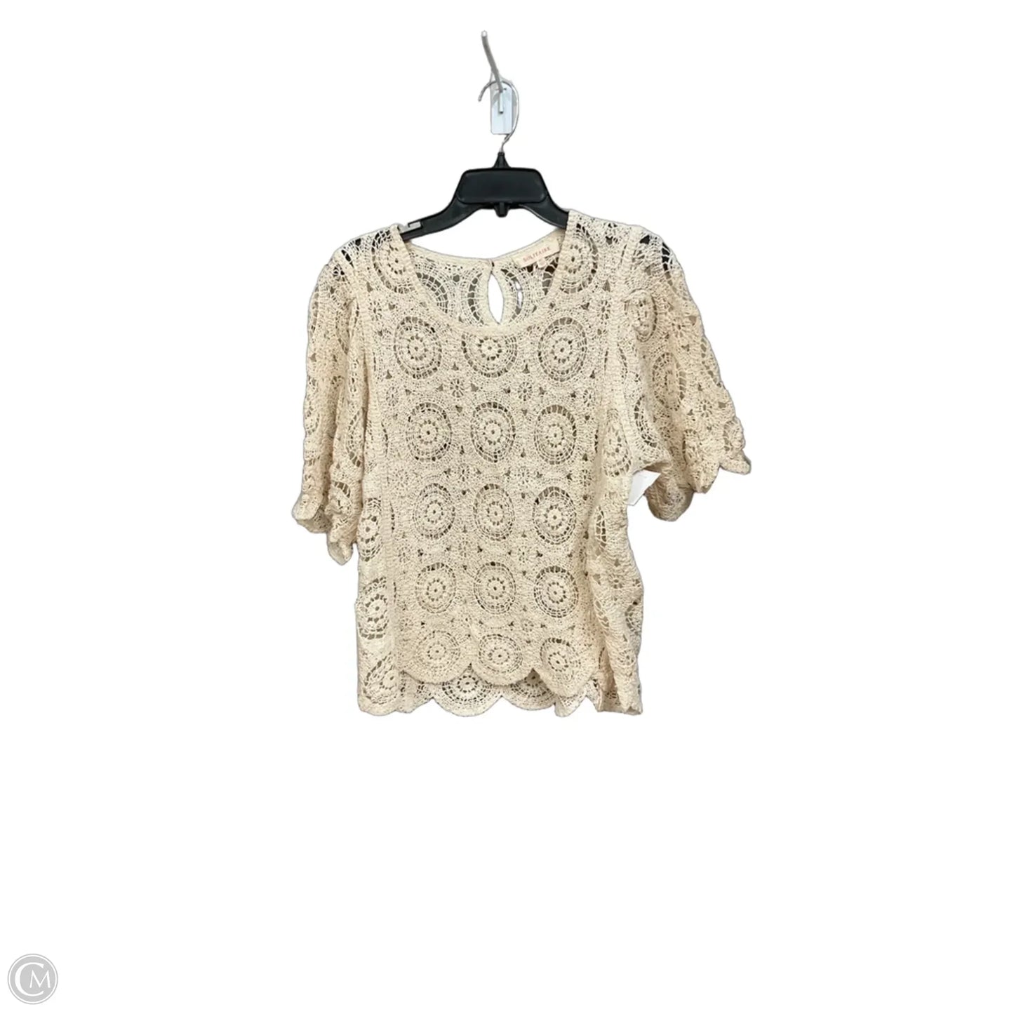 Top Short Sleeve By Solitaire In Tan, Size: Xl