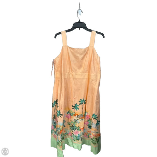 Dress Party Midi By Talbots In Orange, Size: Xl