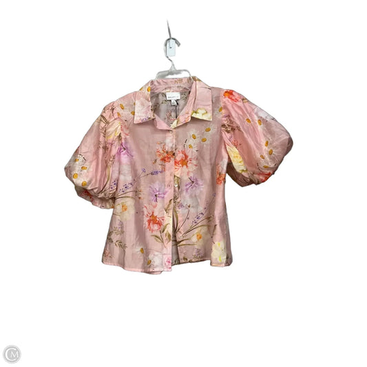 Blouse Short Sleeve By Bailey 44 In Pink, Size: S