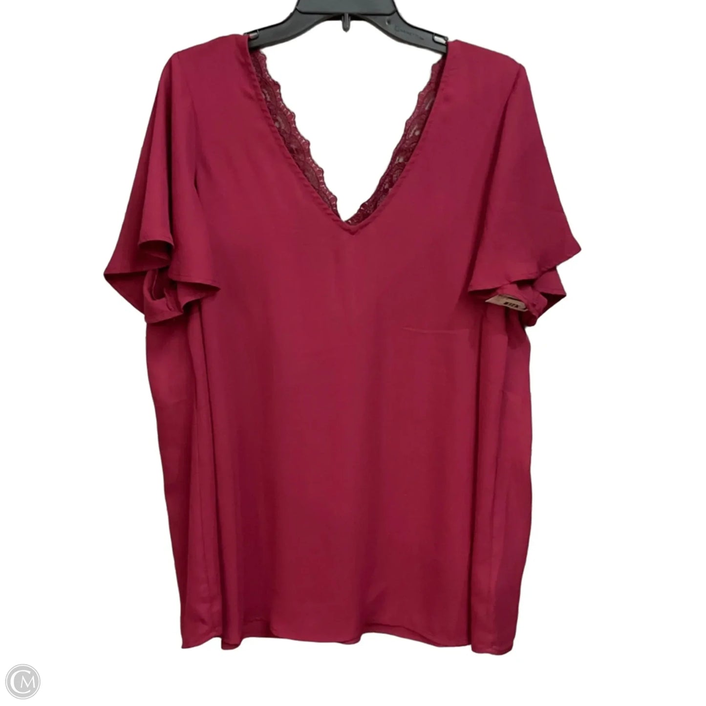Blouse Short Sleeve By Torrid In Maroon, Size: 2x