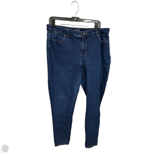 Jeans Skinny By Talbots In Blue Denim, Size: 16