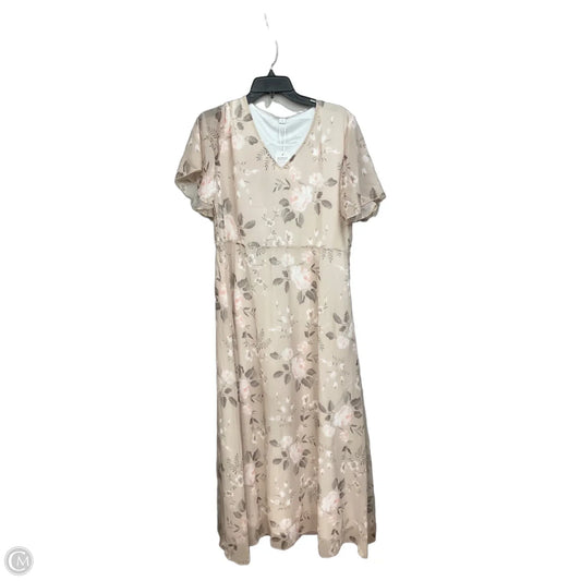 Dress Party Long By Clothes Mentor In Tan, Size: L
